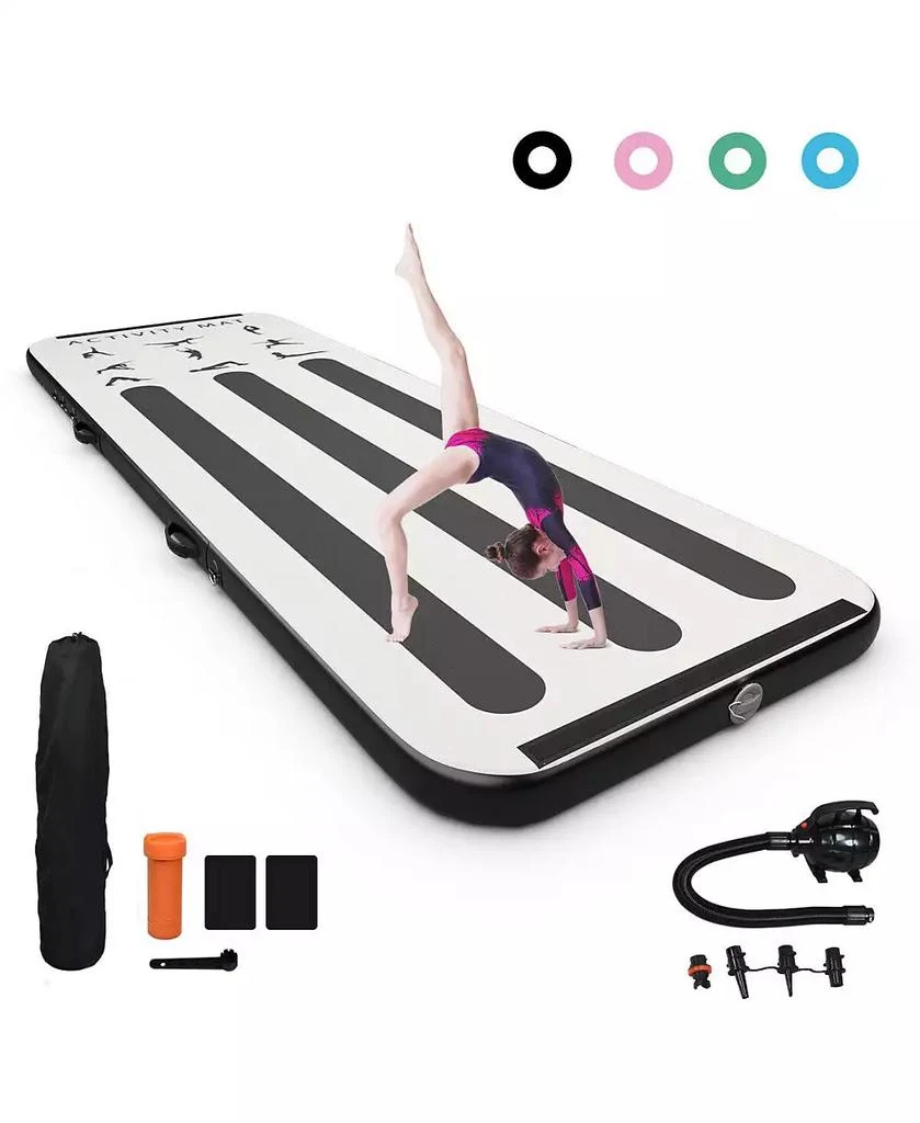 KUYOTQ 10 Feet Inflatable Gymnastics Tumbling Mat with Pump 1