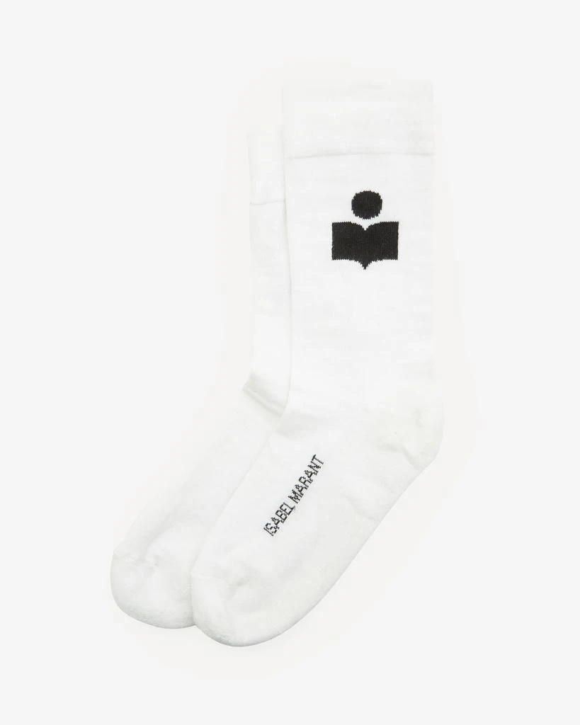 ISABEL MARANT ISABEL MARANT, SILOKI LOGO SOCKS - Women - White - OneSize 1