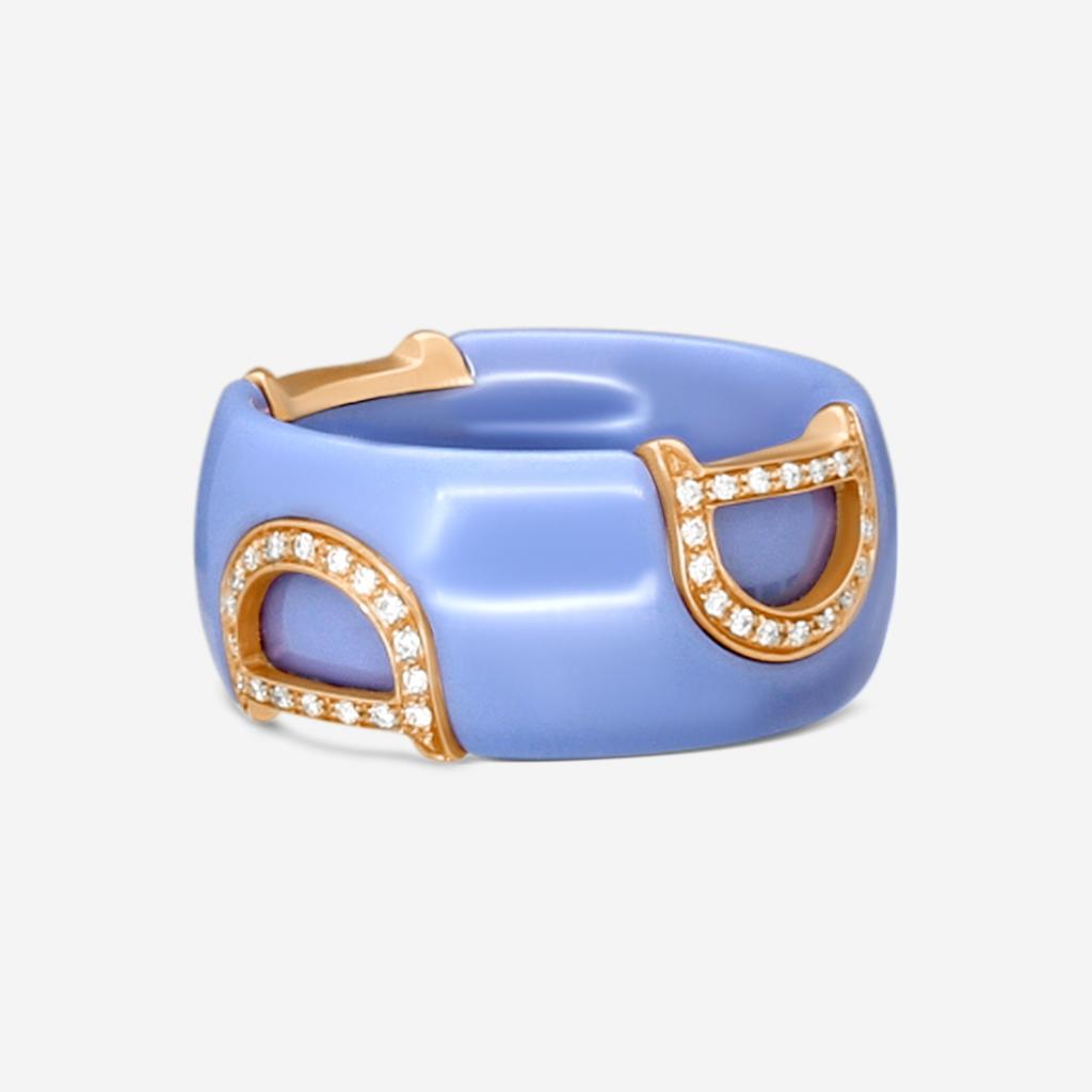 Damiani Damiani D. Icon 18K Rose Gold & Ceramic Diamond Band Ring 20072922