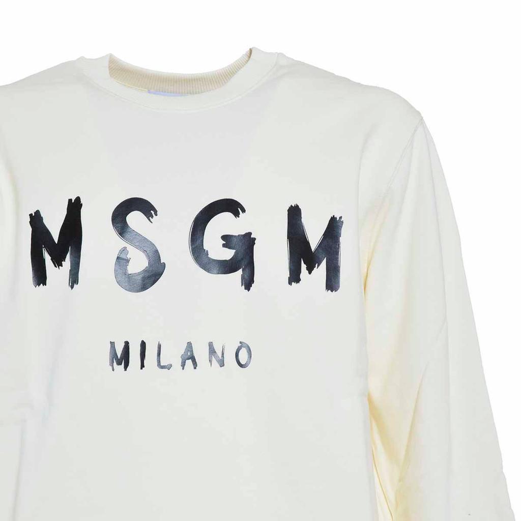 【関税&送料込】Msgm Sweatshirt With Logo Print MSGM logo-print Cotton Sweatshirt | Black | FARFETCH