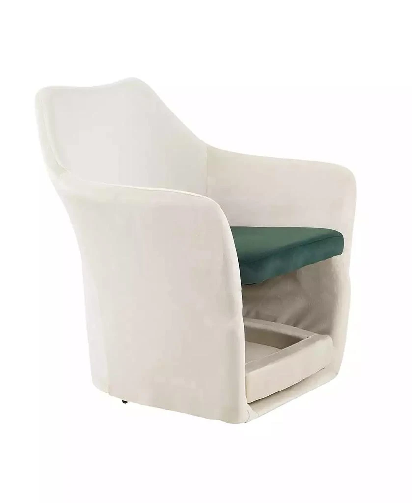 AOSTIRMOTOR Mid Century Modern Accent Chair - Pet-Friendly 2-in-1 Soft Fabric Armchair, White 10