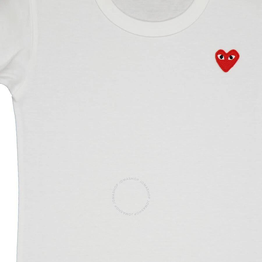 Comme des Garcons Kids Embroidered Red Heart Short-sleeve T-shirt In White 3