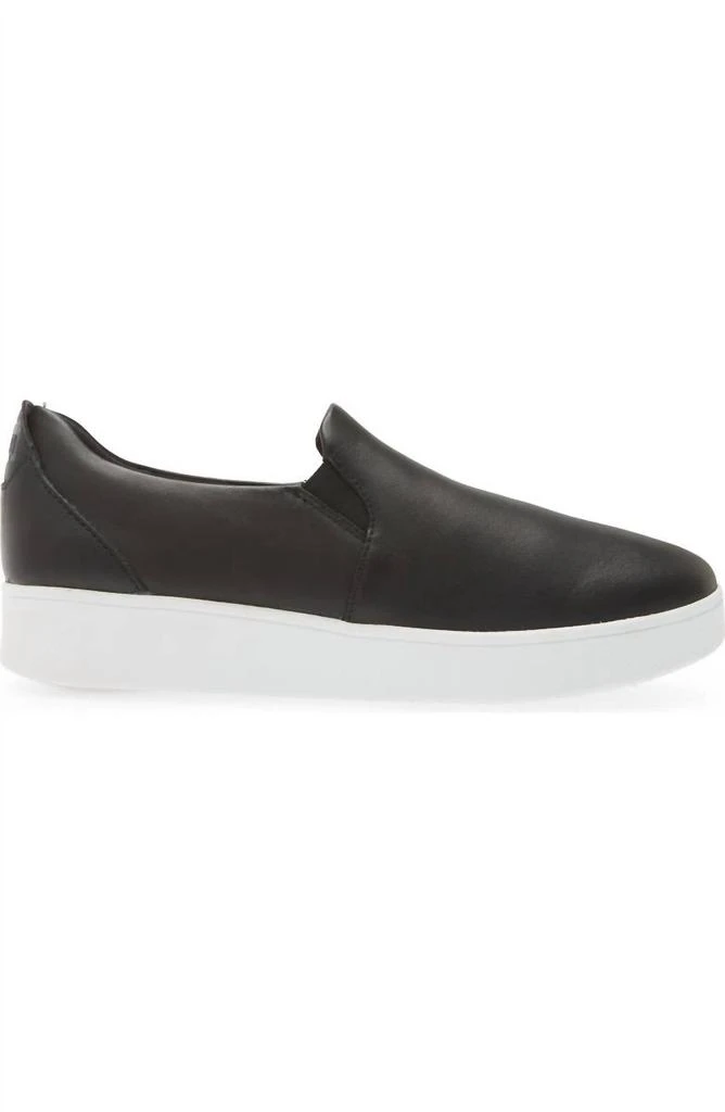 FitFlop Women's Rally Leather Slip-On Skate Sneaker In Black 1