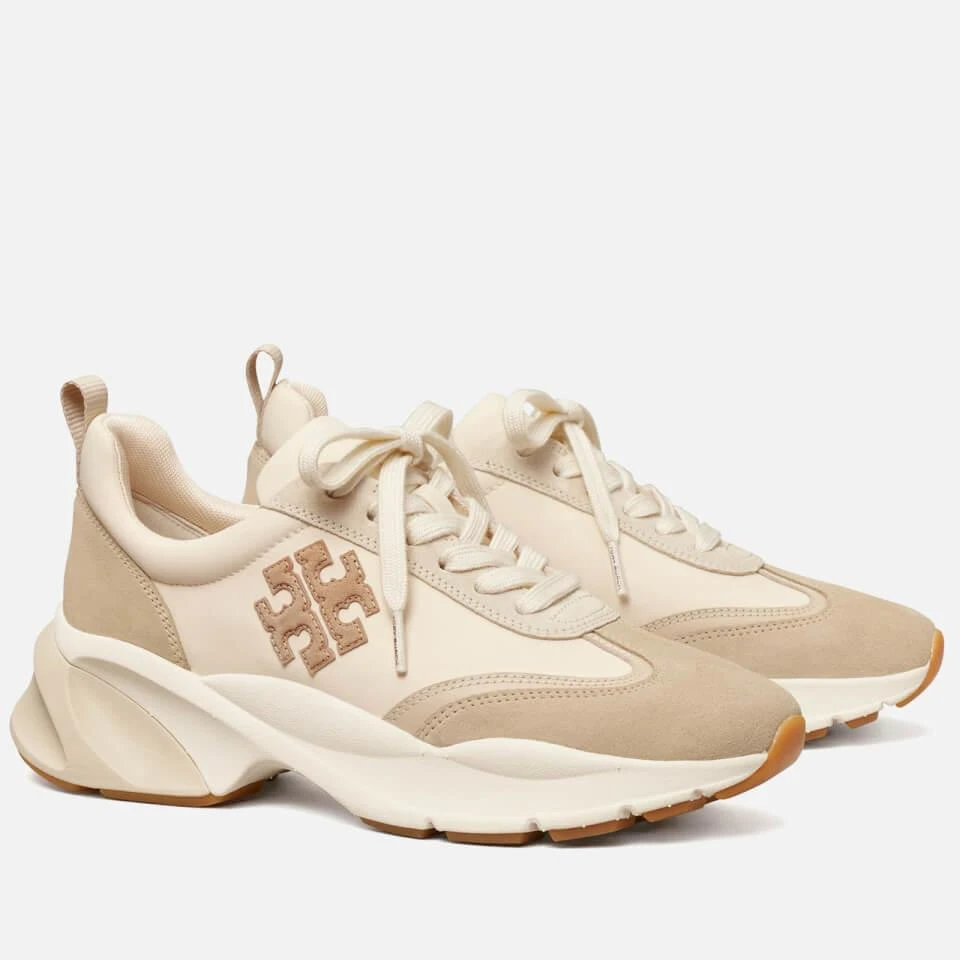 Tory Burch TORY BURCH GOOD LUCK SUEDE-TRIMMED NYLON RUNNING-STYLE TRAINERS 2