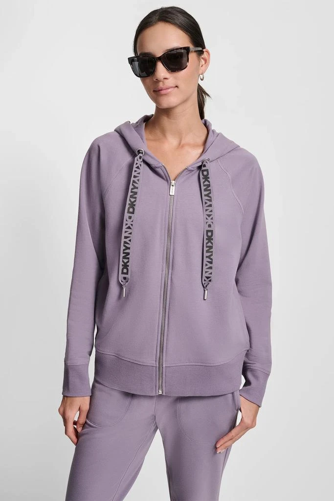 DKNY TWO-TONE LOGO DRAWSTRING HOODIE 5