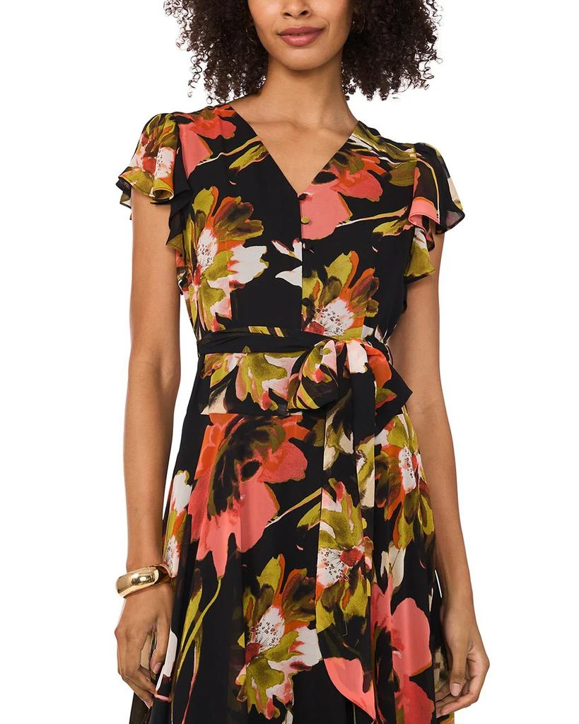 Vince Camuto V Neck Flutter Sleeve Dress 3