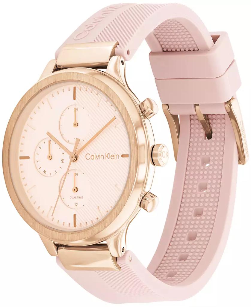 Calvin Klein Women's Multifunction Pink Silicone Strap Watch 38mm