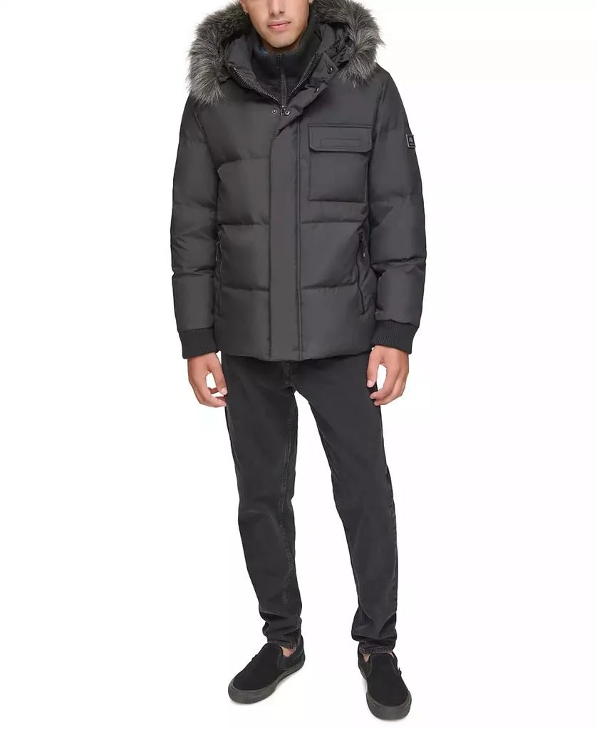 Marc New York by Andrew Marc Men's Nisko Short Channel Quilted Puffer Jacket with Faux Fur Hood 5