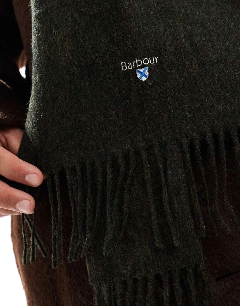 Barbour Barbour plain lambswool scarf in deep green 3