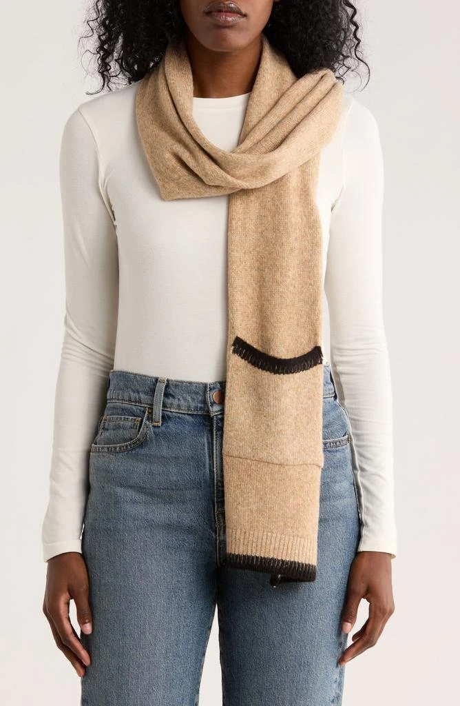 BCBG Contrast Stitch Muffler Scarf