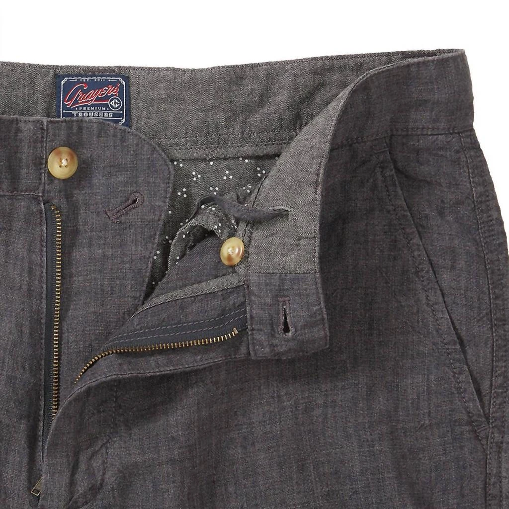 Grayers Aventura Washed Linen Shorts In Charcoal 4