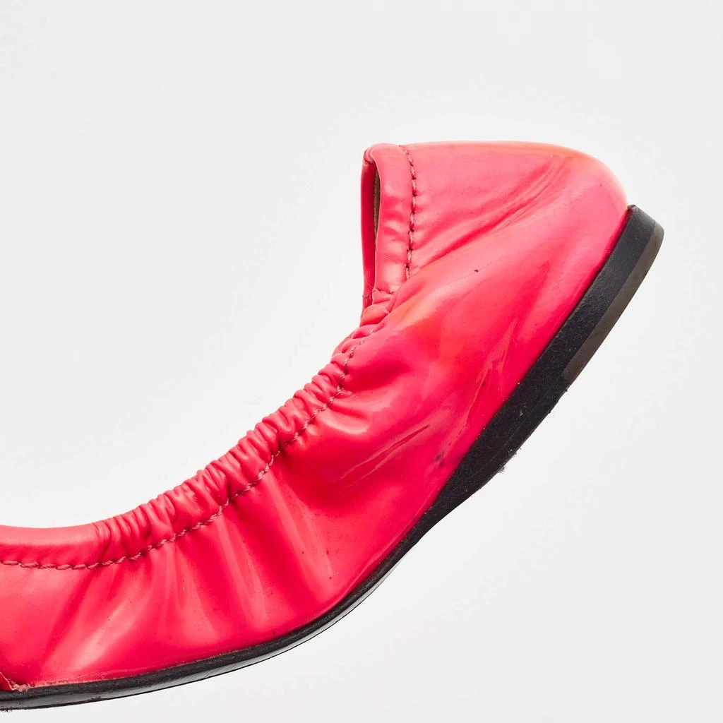 Miu Miu Miu Miu Pink Patent Leather Bow Scrunch Ballet Flats Size 37 12