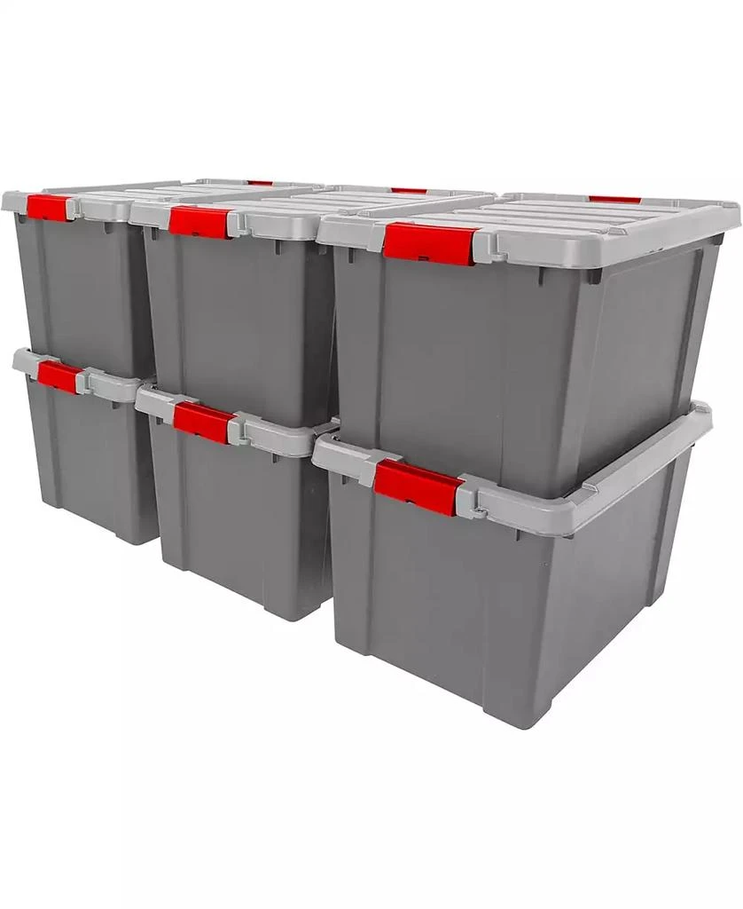 IRIS USA 19 Gallon Lockable Storage Totes with Lids, 6 Pack – Heavy ...