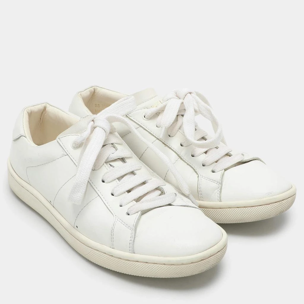 Yves Saint Laurent Saint Laurent White Leather Low Top Sneakers Size 34 4