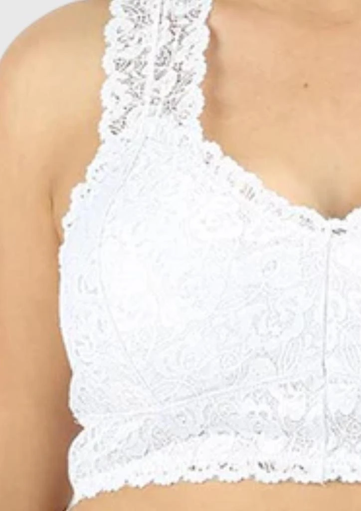 ZENANA Lace Hourglass Back Bralette - Plus In White 2