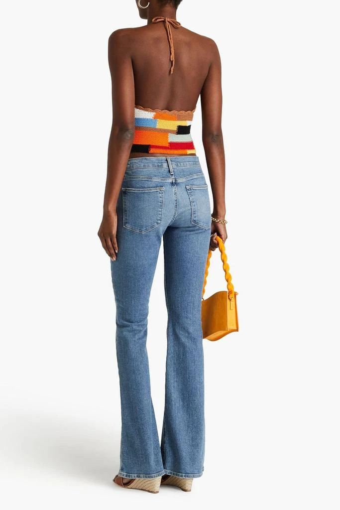 Alice + Olivia Yessinia crochet knit cotton and wool-blend halterneck top 3