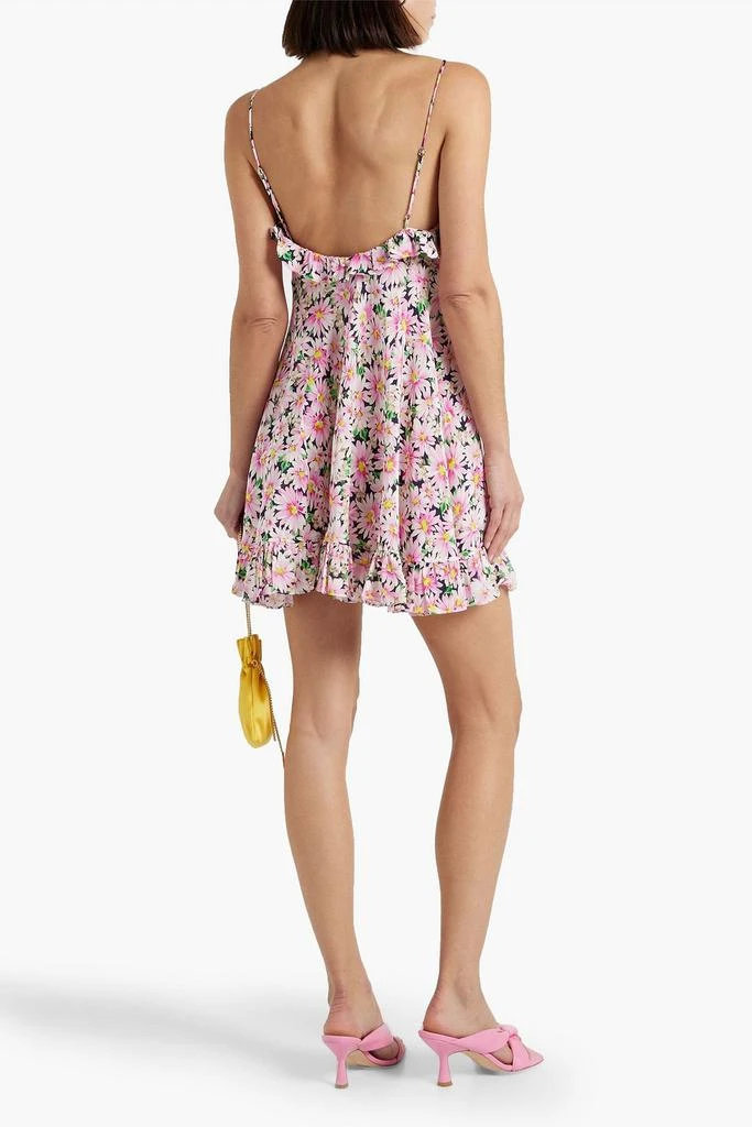 LES RÊVERIES Ruffled floral-print silk crepe de chine mini dress 3