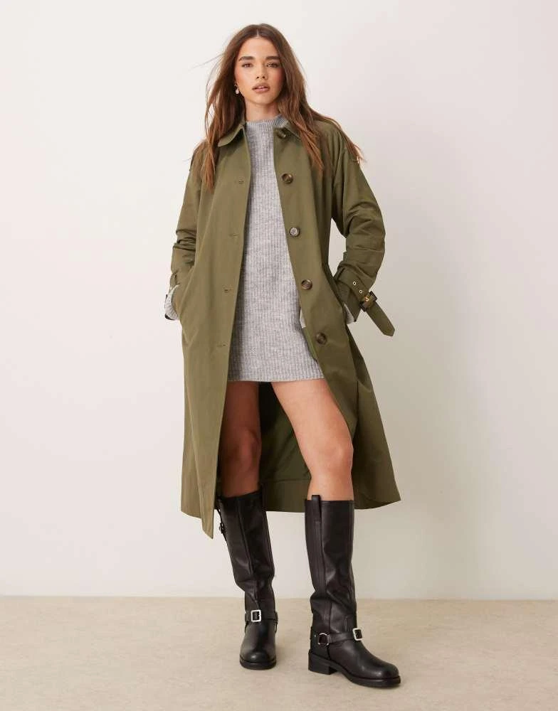 Barbour Barbour Marie showerproof trench coat in dark moss 1
