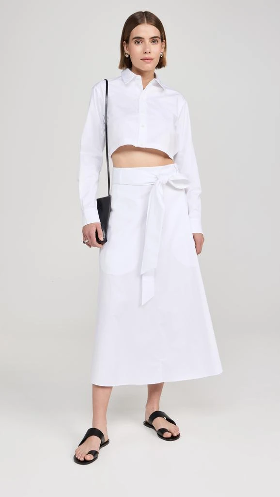 Tibi Eco Poplin Back Wrap Skirt 4