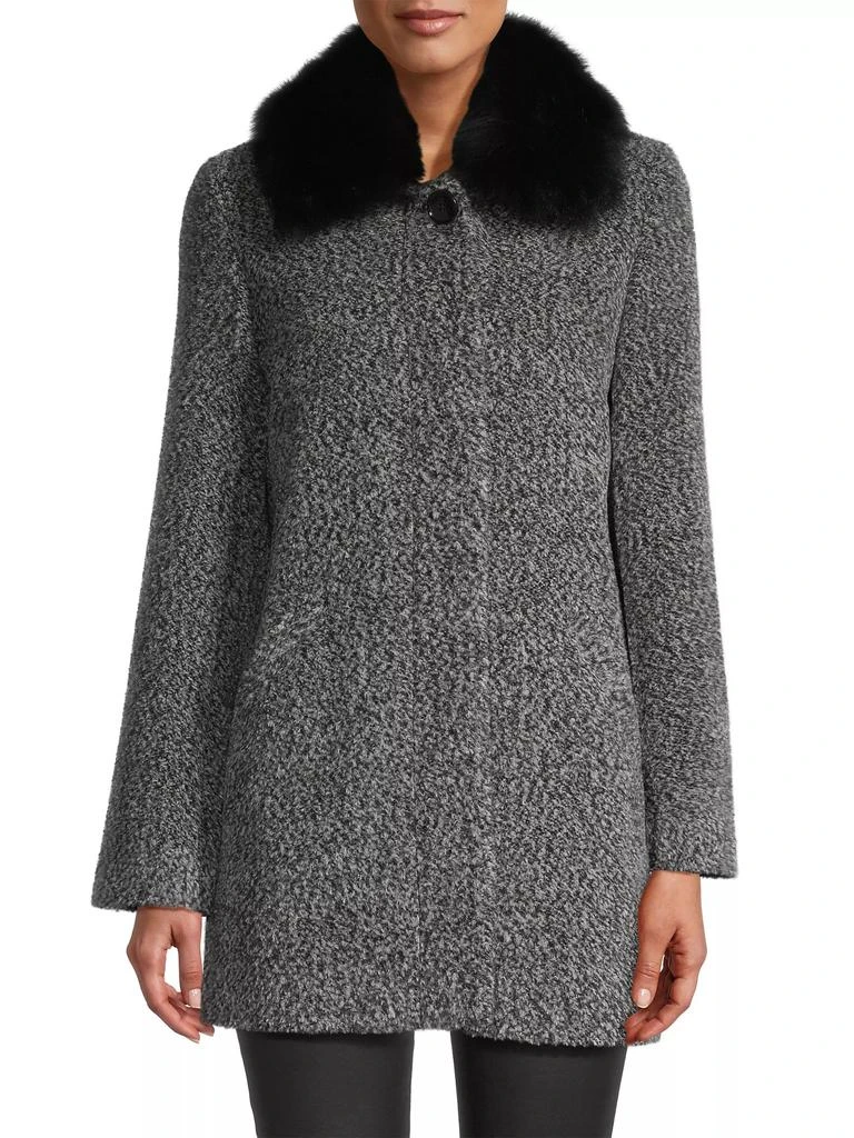 Sofia Cashmere Alpaca Bouclé Shearling Car Coat 3