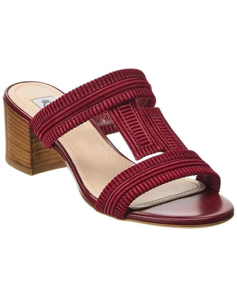Tod's Double T Strap Suede Sandals 1