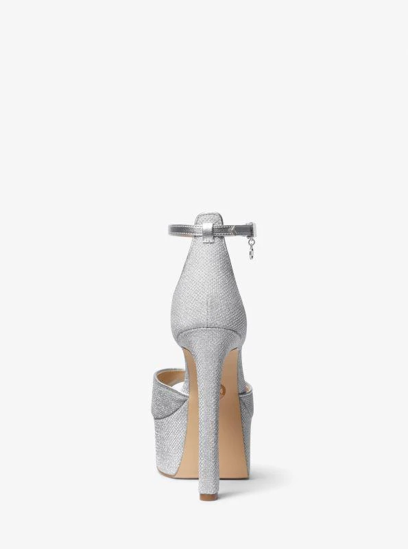 Michael Kors Martina Glitter Mesh Peep-Toe Platform Pump 3