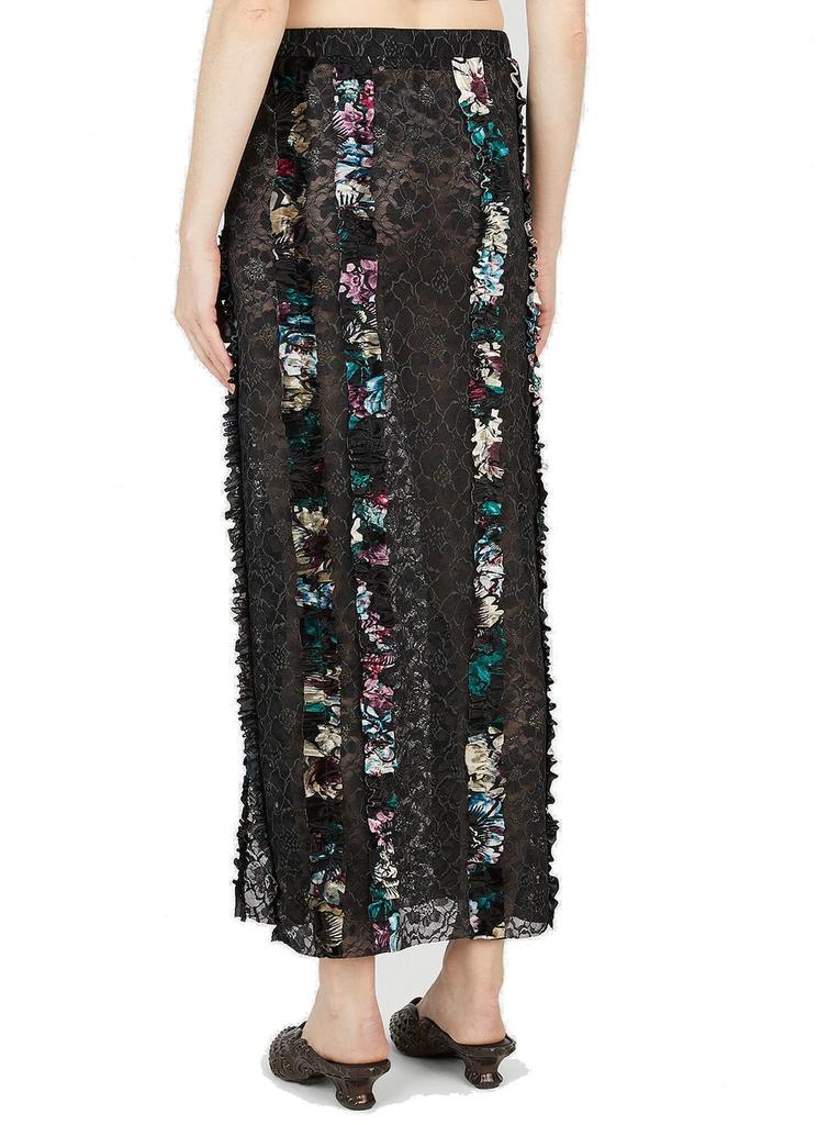 Rave Review Rave Review Idun Ruffled Trim Lace Midi Skirt