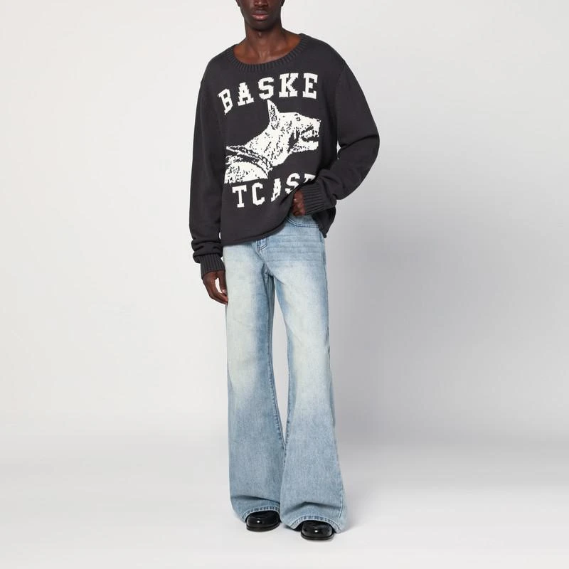 Basketcase Gallery Vintage Black sweater with logo inlay 2