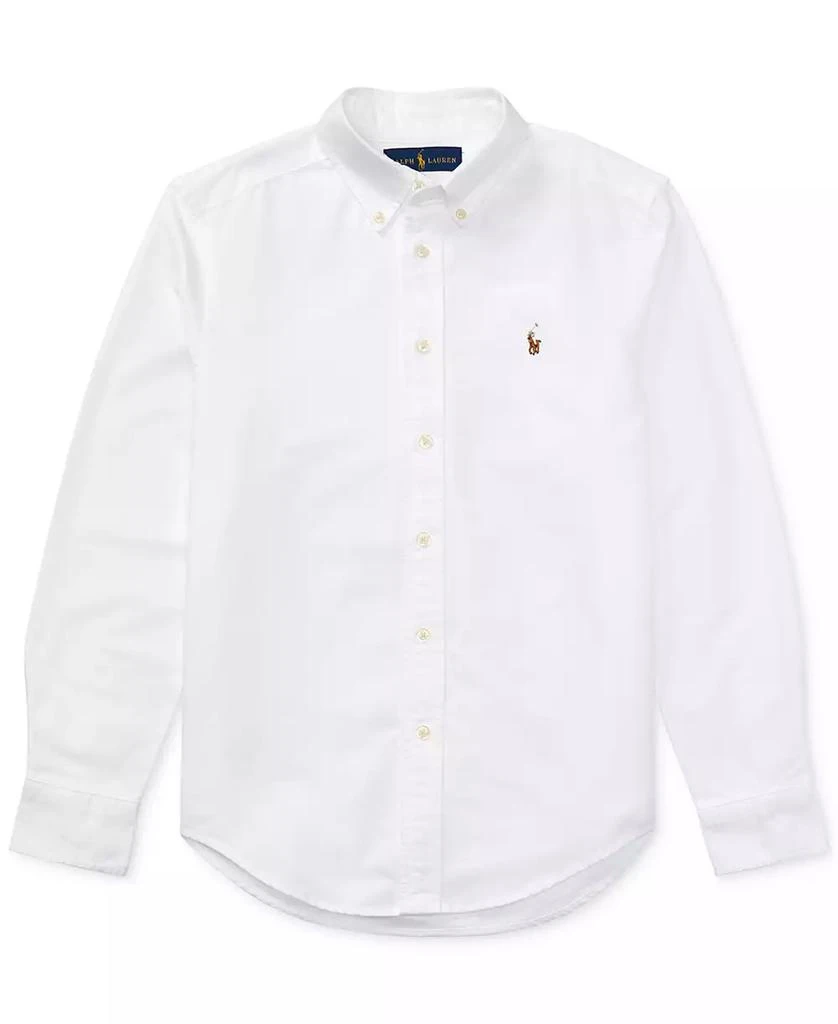 Ralph Lauren Big Boys Embroidered Pony Logo Cotton Oxford Shirt 4