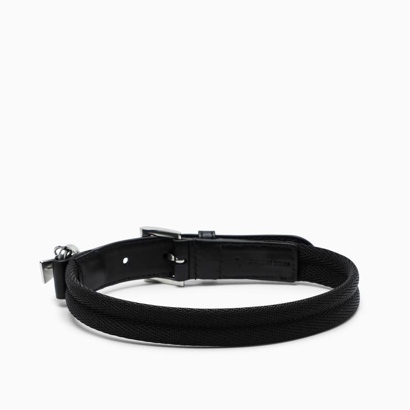 Prada Black dog collar with logo pendant