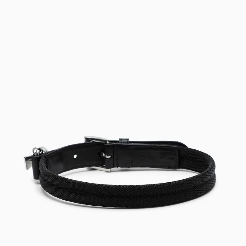 Prada Black dog collar with logo pendant 3