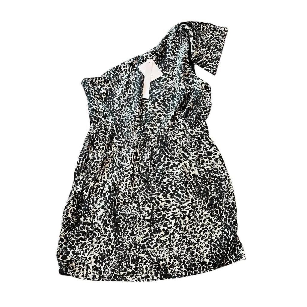 Avec Les Filles Avec Les Filles - Animal Print One Shoulder Dress 1