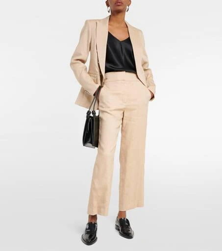 VERONICA BEARD Aubrie linen-blend cropped pants 2
