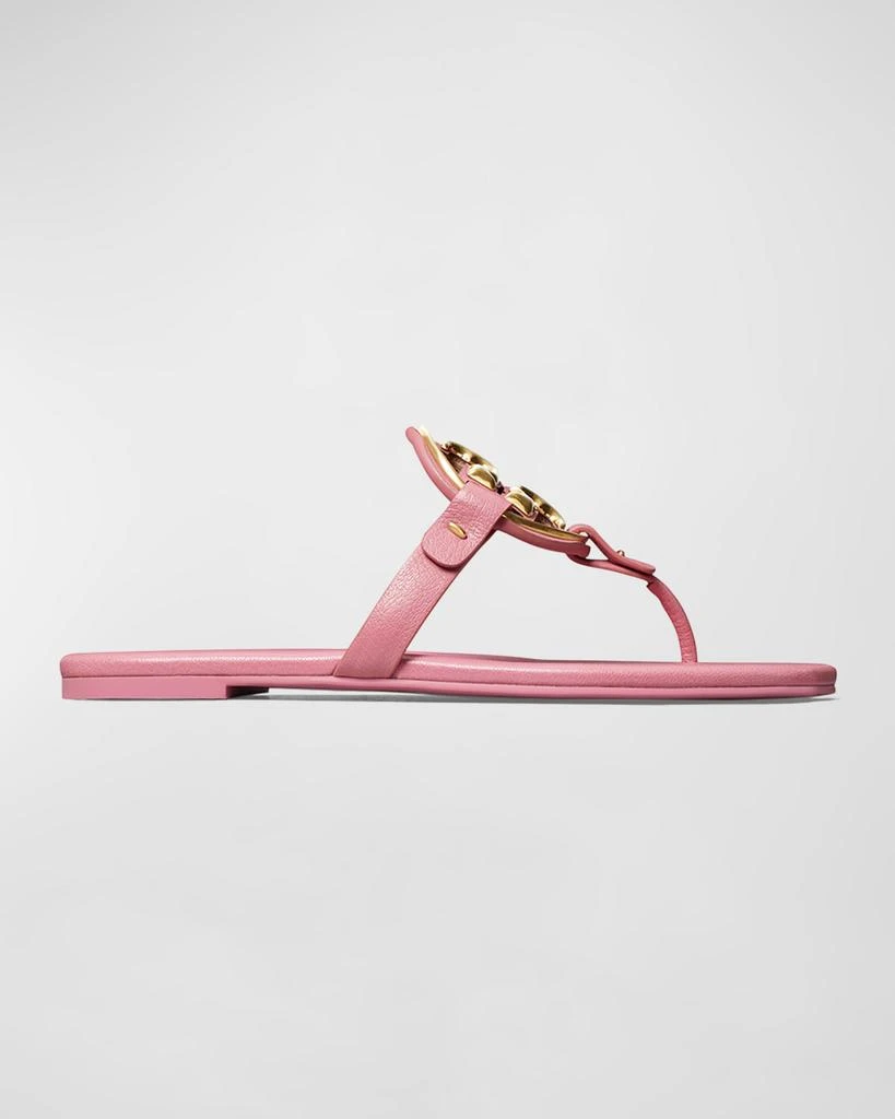 Tory Burch Miller Leather Medallion Flat Thong Sandals 1