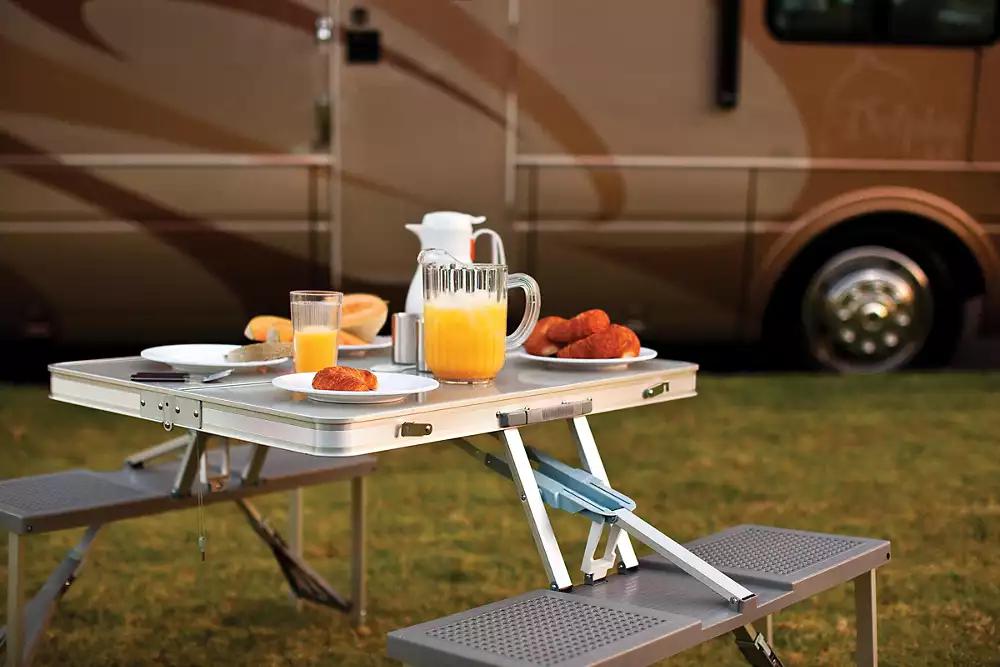 ONIVA by Picnic Time Aluminum Portable Picnic Table with Seats