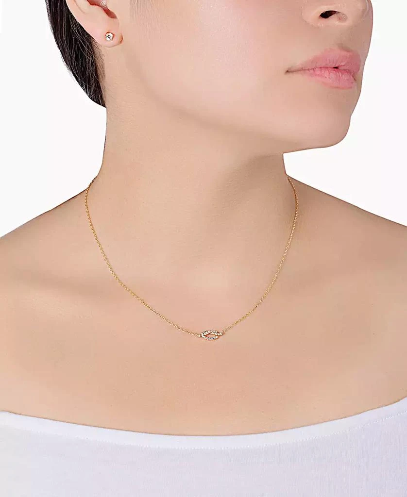 Giani Bernini Gianni Bernini 2-Piece Cubic Zirconia Love Frontal Necklace and Stud Earrings Set (1.31 ct. t.w.) in 18K Gold Over Sterling Silver 2