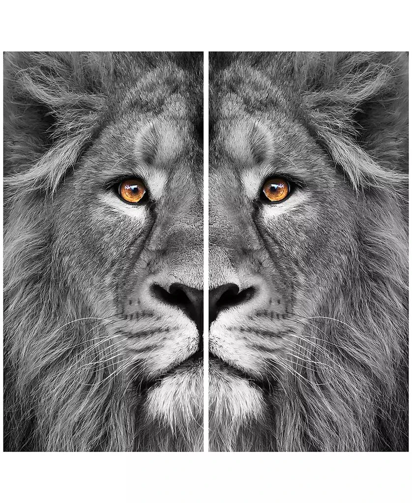 Empire Art Direct King Of The Jungle Ab Frameless Free Floating Tempered Glass Panel Graphic Wall Art, 72" x 36" x 0.2" Each