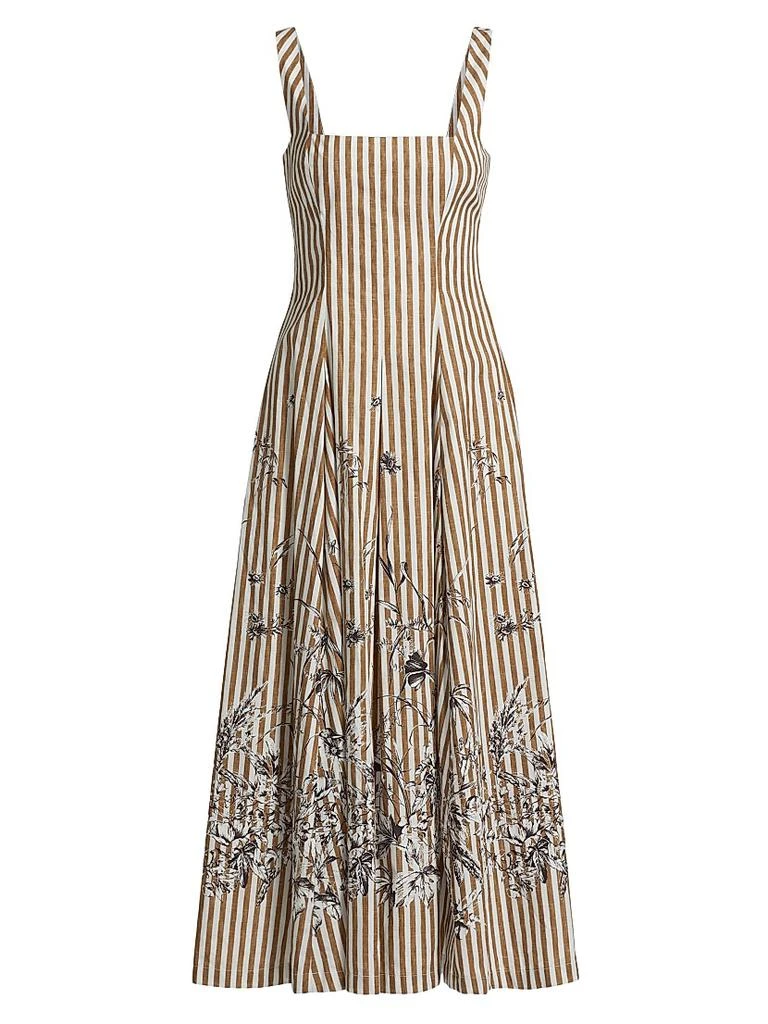 LELA ROSE Caitlin Striped Midi-Dress 1