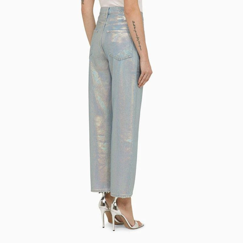 FRAME LA JANE CROPPED JEANS IN HOLOGRAM DENIM 4