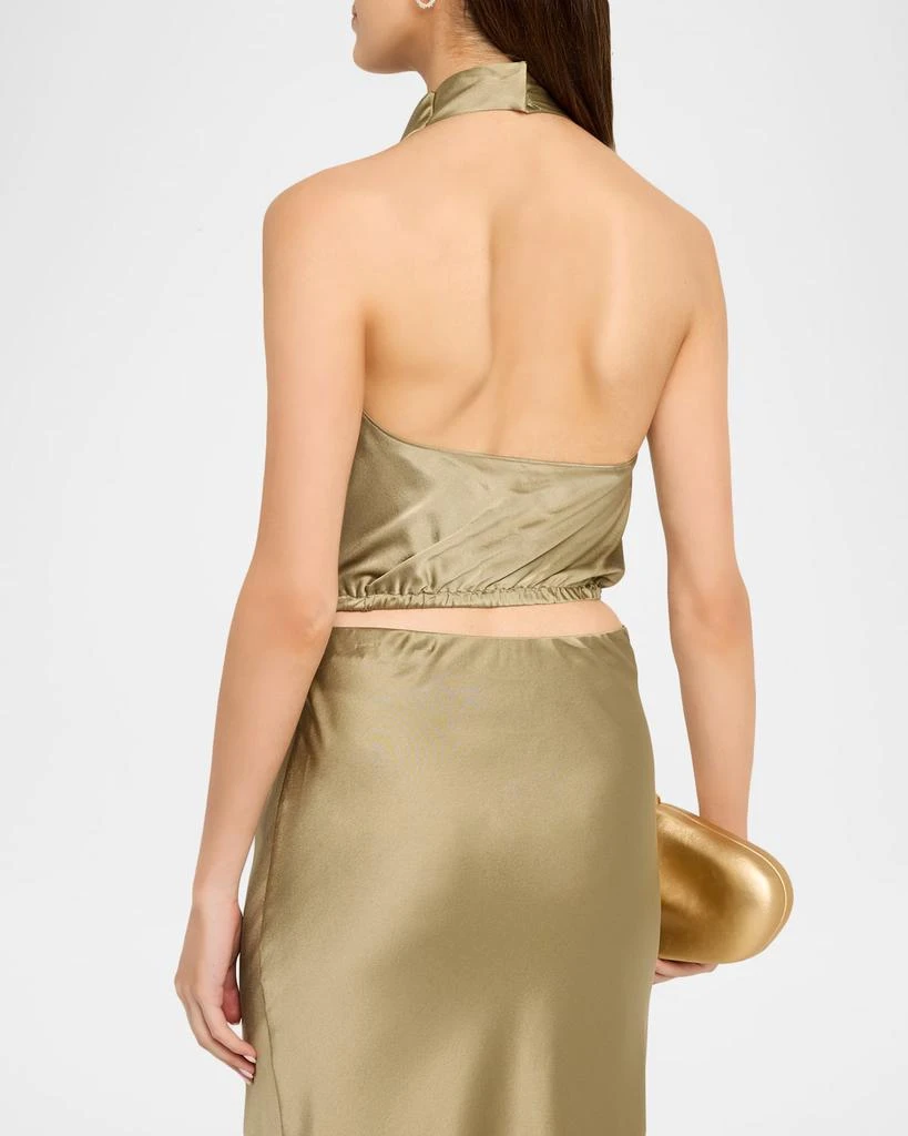 Ramy Brook Libbie Silk Cowl-Neck Halter Top 3