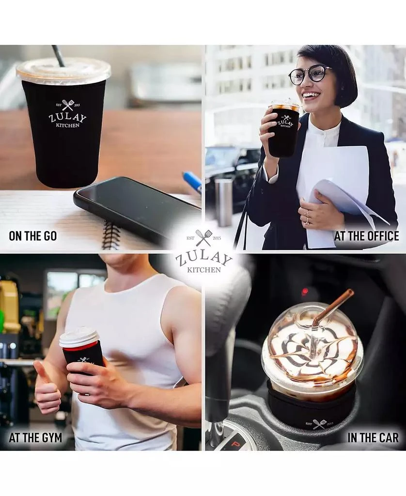 Zulay Kitchen Reusable Neoprene Medium Coffee Sleeve – Fits 22oz to 24oz Iced Cups 6