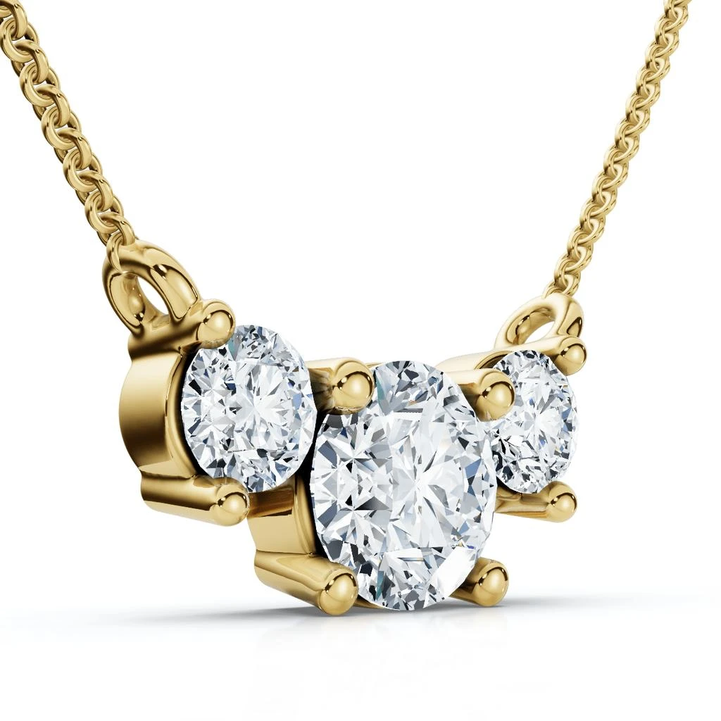 Pompeii3 1Ct Diamond 3-Stone Pendant Necklace 14k Gold Lab Grown
