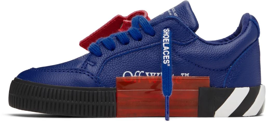 Off-White Kids Blue Vulcanized Leather Sneakers 3