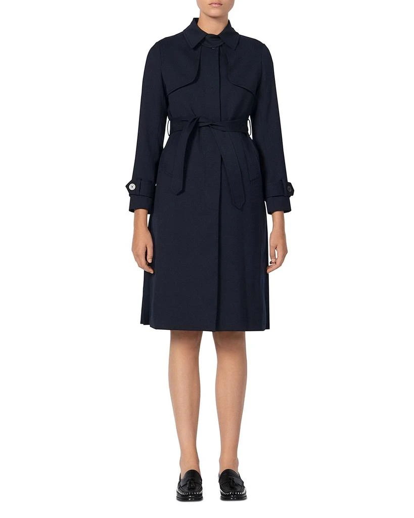 Sandro Pleat-Back Trench Coat 1