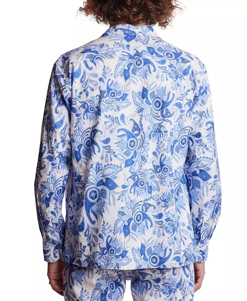 Paisley & Gray Men's Slim Fit Long Sleeve Printed Button Front Camp Shirt 4