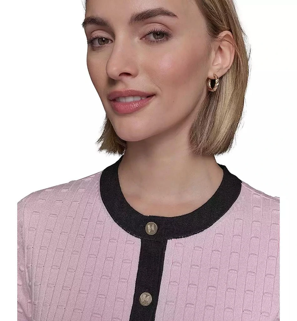 Karl Lagerfeld Paris Petite Short-Sleeve Two-Pocket Cardigan Sweater 4