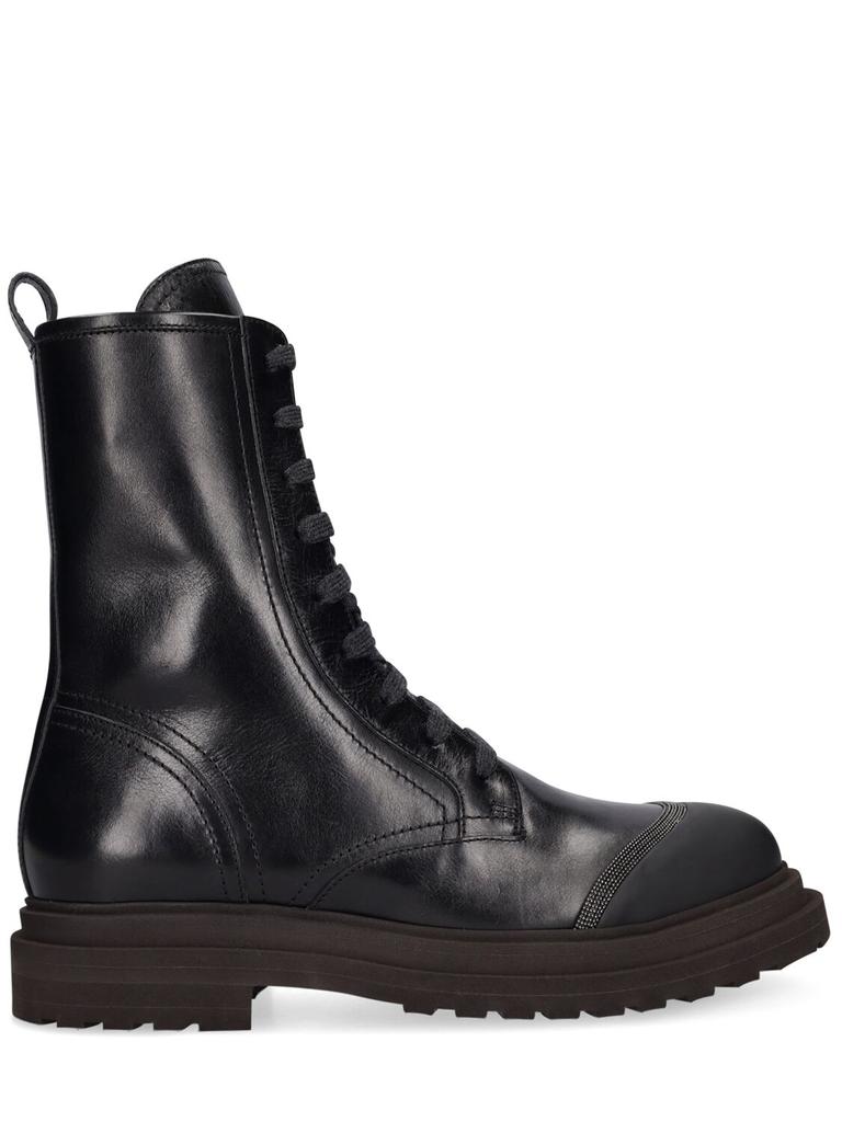 BRUNELLO CUCINELLI 35mm Leather Combat Boots