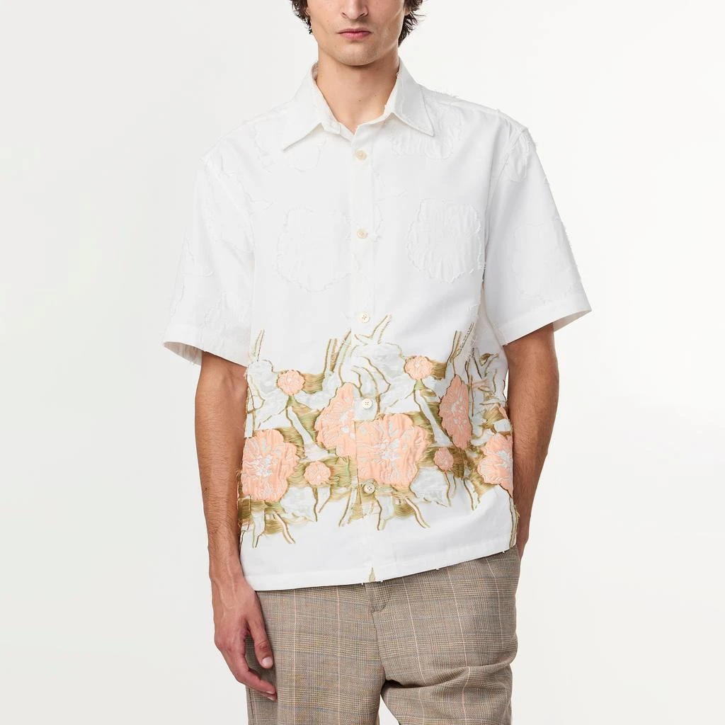 NN07 Freddy Floral-Jacquard Fil-Coupé Poplin Shirt 1