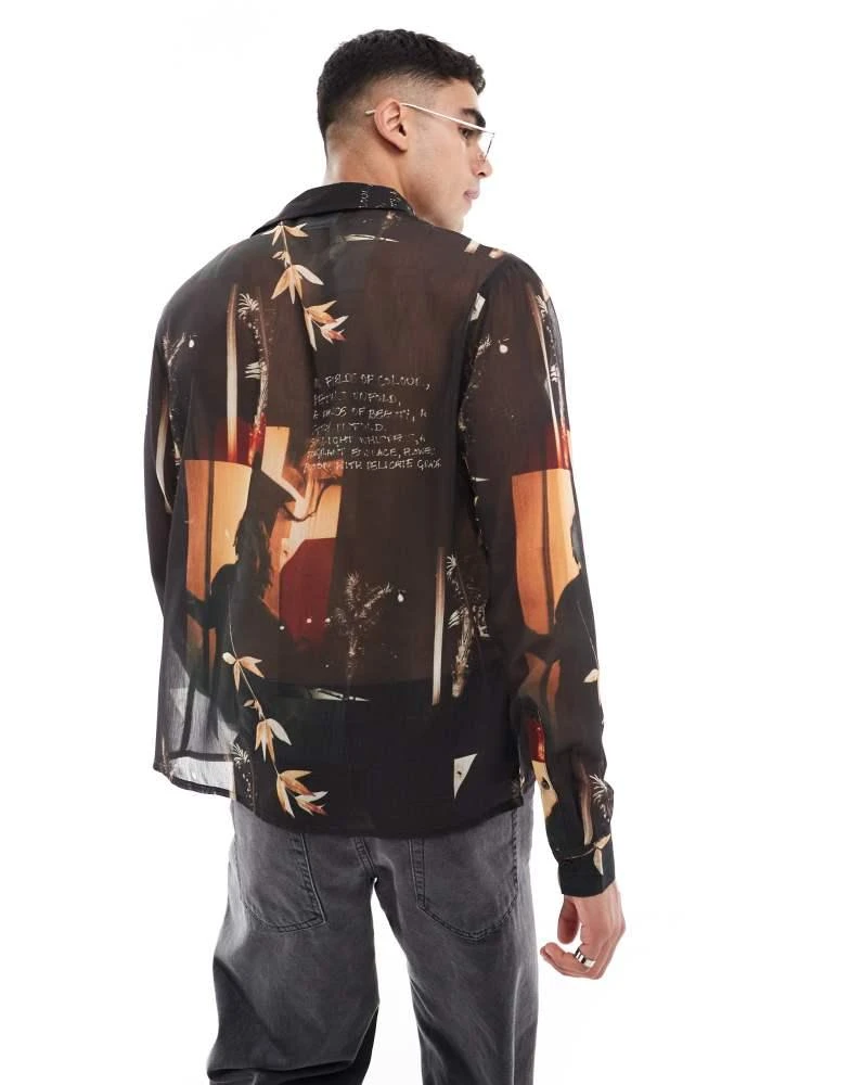 ASOS ASOS DESIGN relaxed shirt in photographic collage print 4