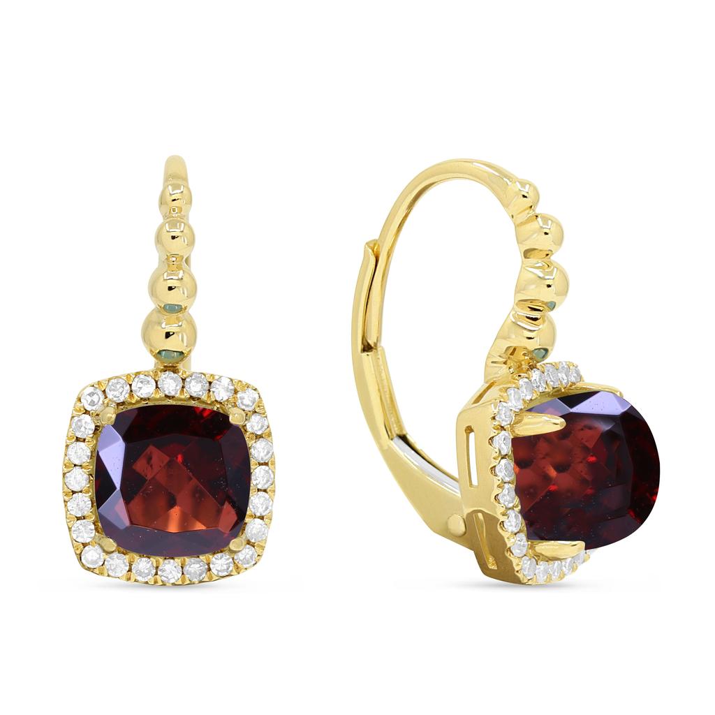 SSELECTS 6.5 16.9 Mm 1.98Ct Garnet Drop/dangle Earrings In 14K Yellow Gold